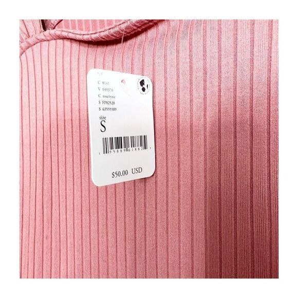 INTIMATELY Free People Top Women’s small Ribbed Bodysuit Blouse Pink NEW - Picture 6 of 7